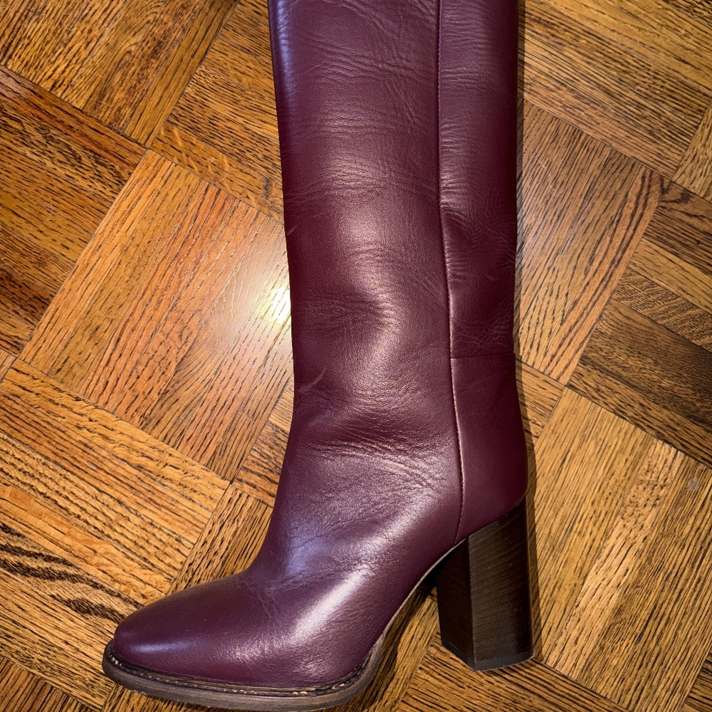 COS tall burgundy boots size 37 - Picture 2 of 2